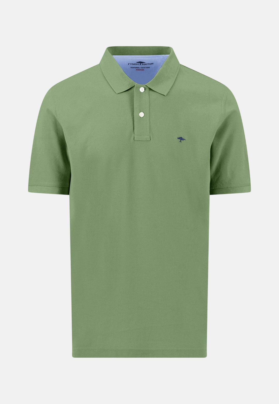 Fynch - Hatton Premium Cotton Fine Textured Polo Shirt Avocado - 16131700-740-M - fynch - hatton.co.uk