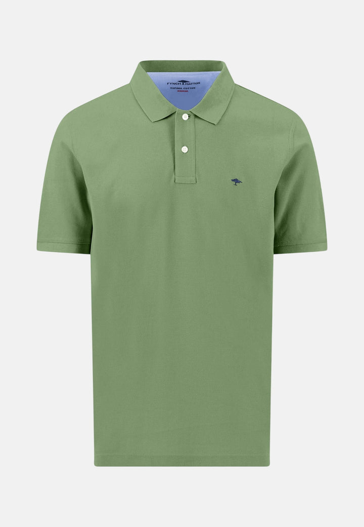 Fynch - Hatton Premium Cotton Fine Textured Polo Shirt Avocado - 16131700-740-M - fynch - hatton.co.uk