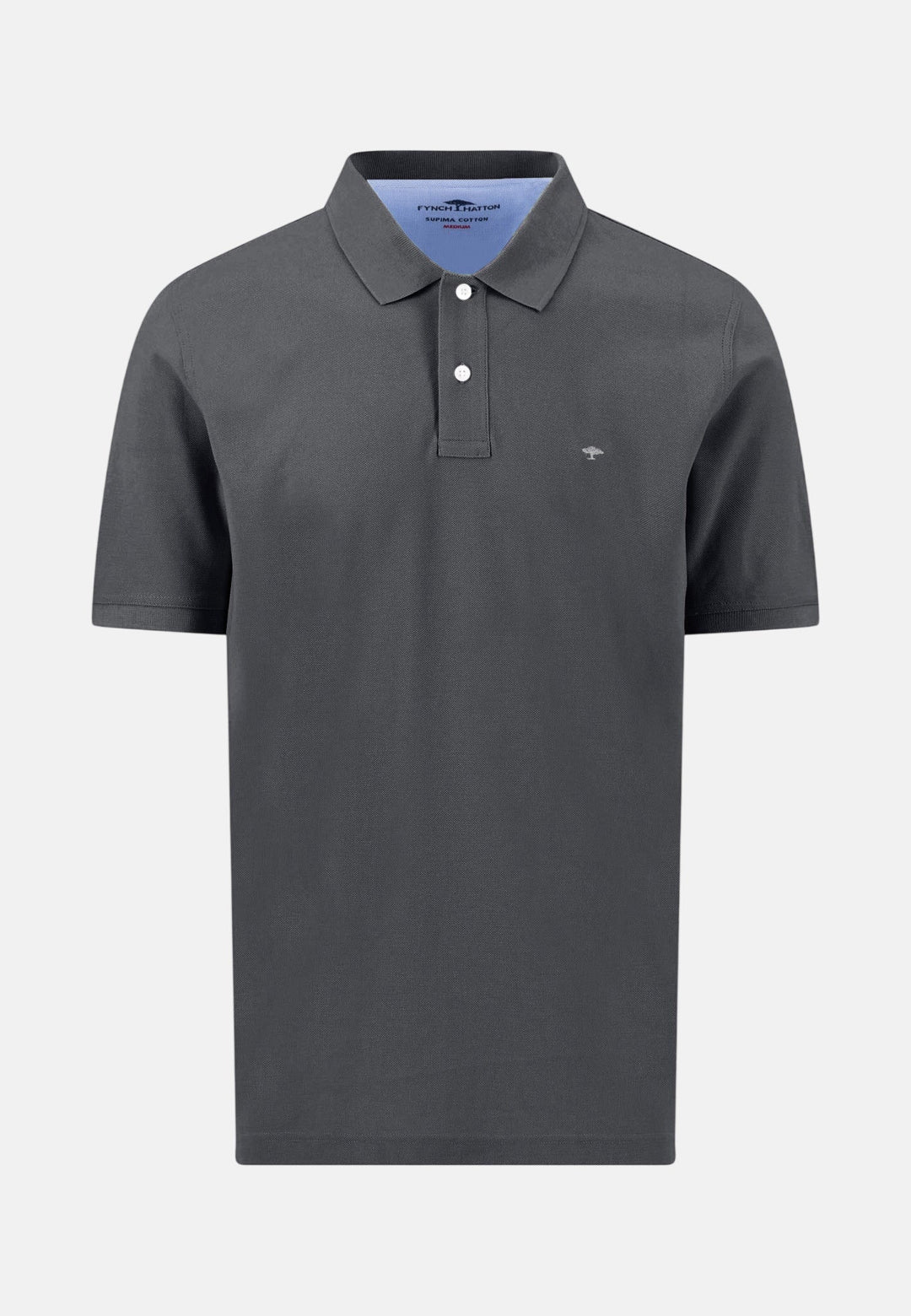 Fynch - Hatton Premium Cotton Fine Textured Polo Shirt Granite - 16131700-914-M - fynch - hatton.co.uk