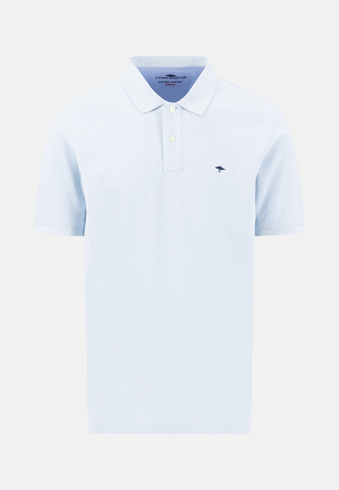 Fynch - Hatton Premium Cotton Fine Textured Polo Shirt Horizon Blue - 16131700-655-M - fynch - hatton.co.uk