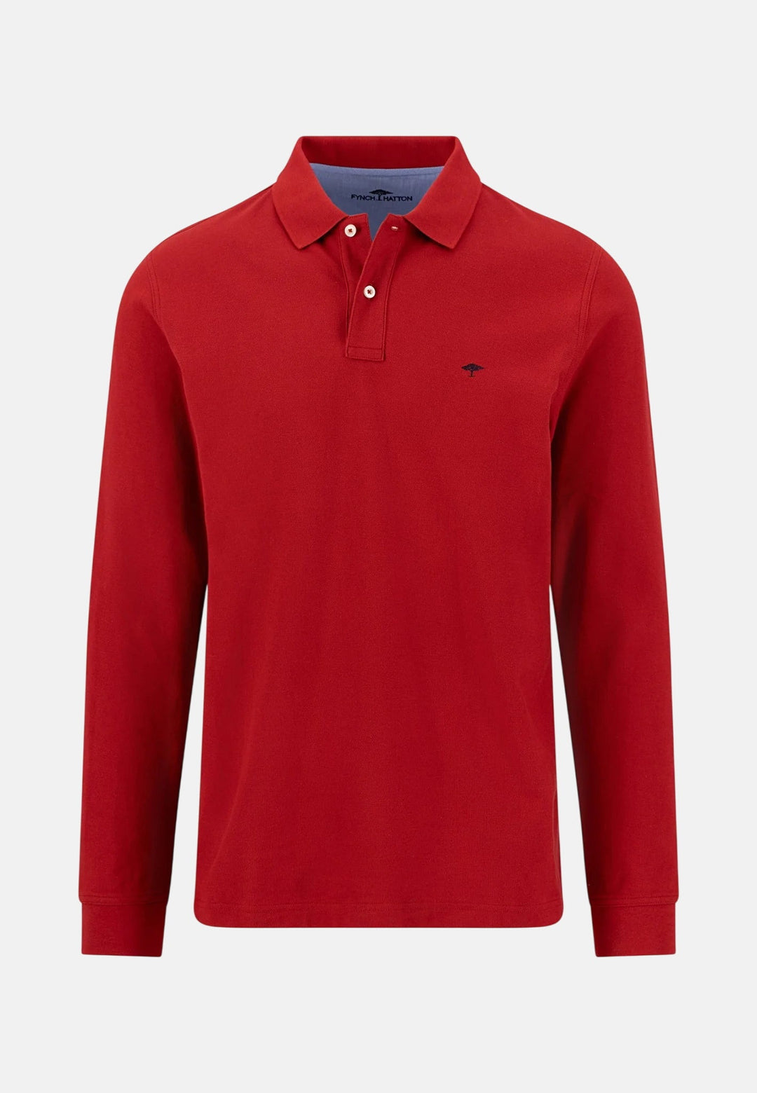 Fynch-Hatton Premium Cotton Long Sleeve Polo Shirt Brick 16141710-346-M