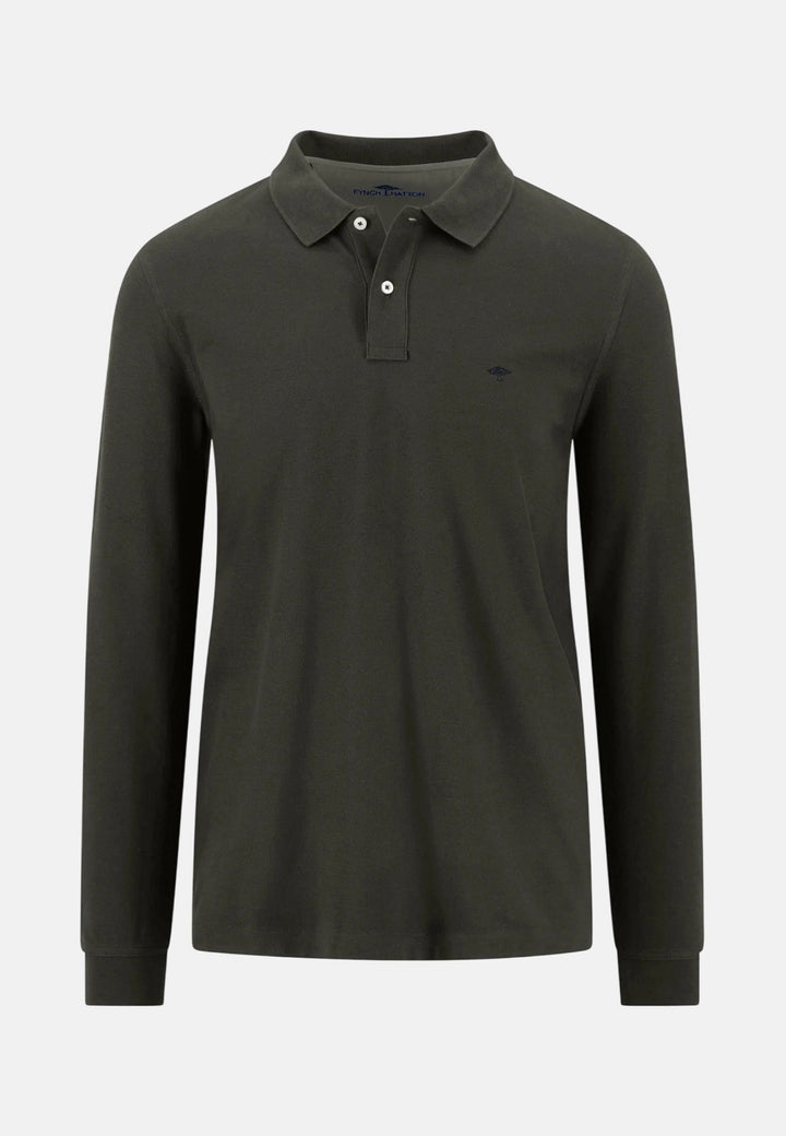 Fynch-Hatton Premium Cotton Long Sleeve Polo Shirt Cypress 16141710-749-S
