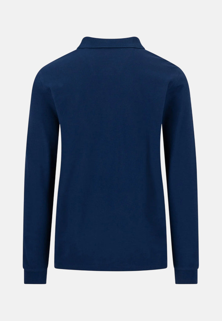 Fynch-Hatton Premium Cotton Long Sleeve Polo Shirt Ink Blue 16141710-661-S