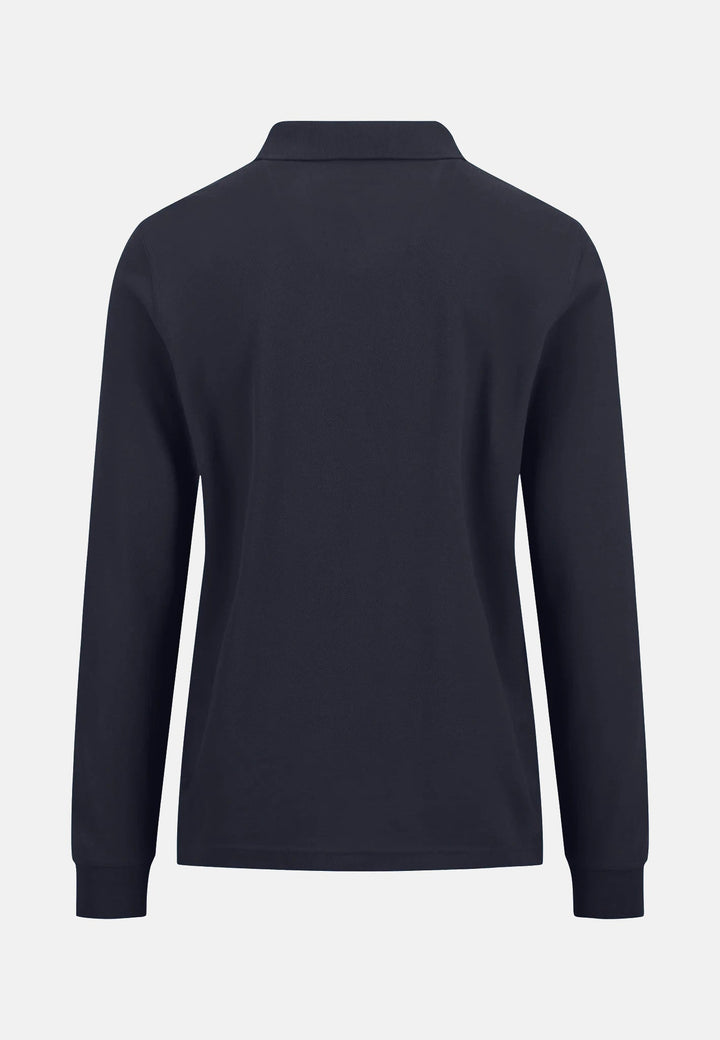 Fynch-Hatton Premium Cotton Long Sleeve Polo-Shirt Navy 10001710-685-M