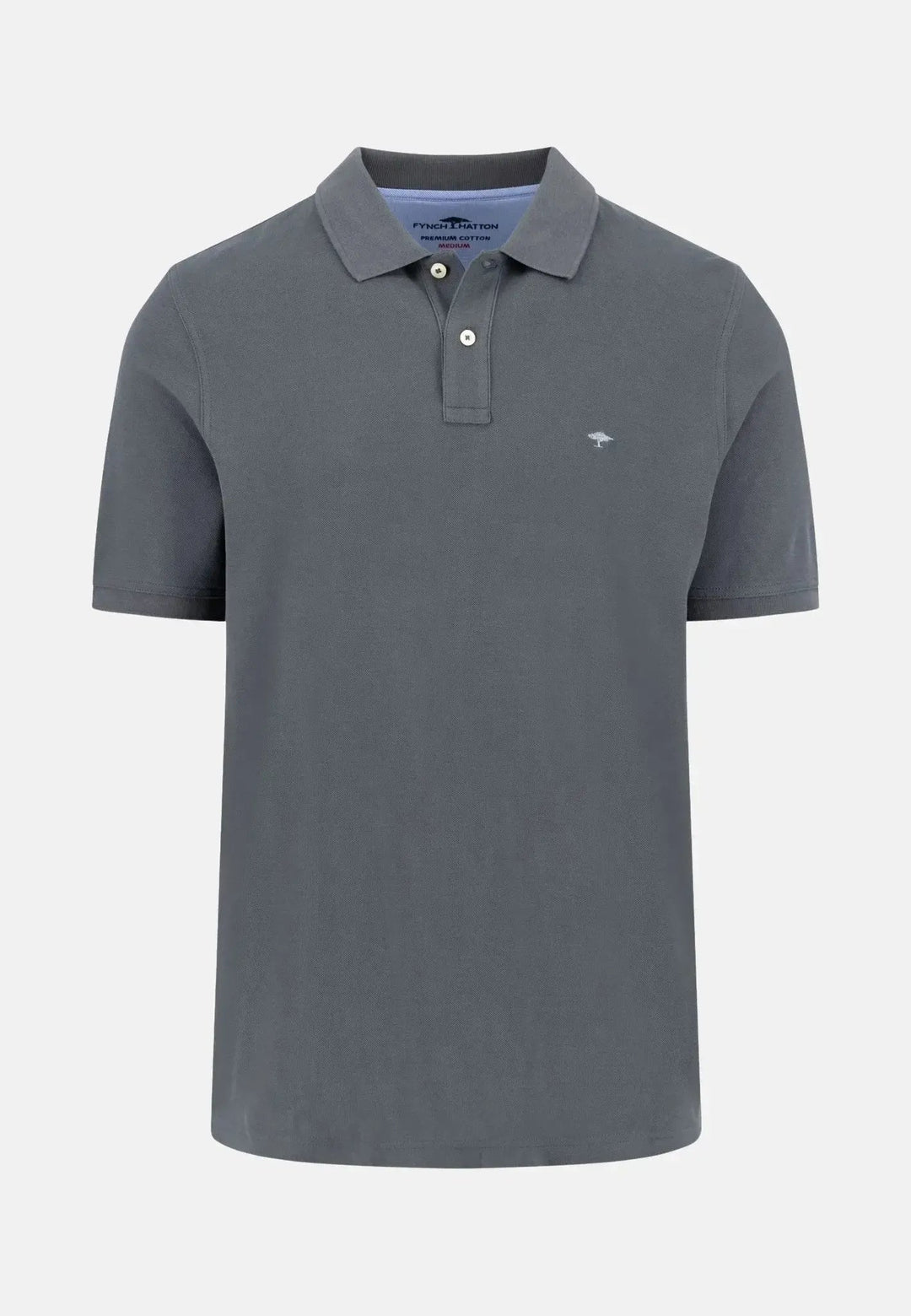 Fynch - Hatton Premium Cotton Polo Shirt Asphalt - 10001700-970-S - fynch - hatton.co.uk
