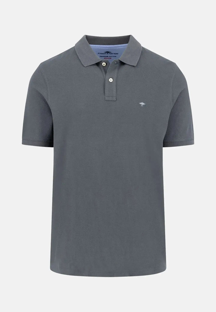Fynch - Hatton Premium Cotton Polo Shirt Asphalt - 10001700-970-S - fynch - hatton.co.uk