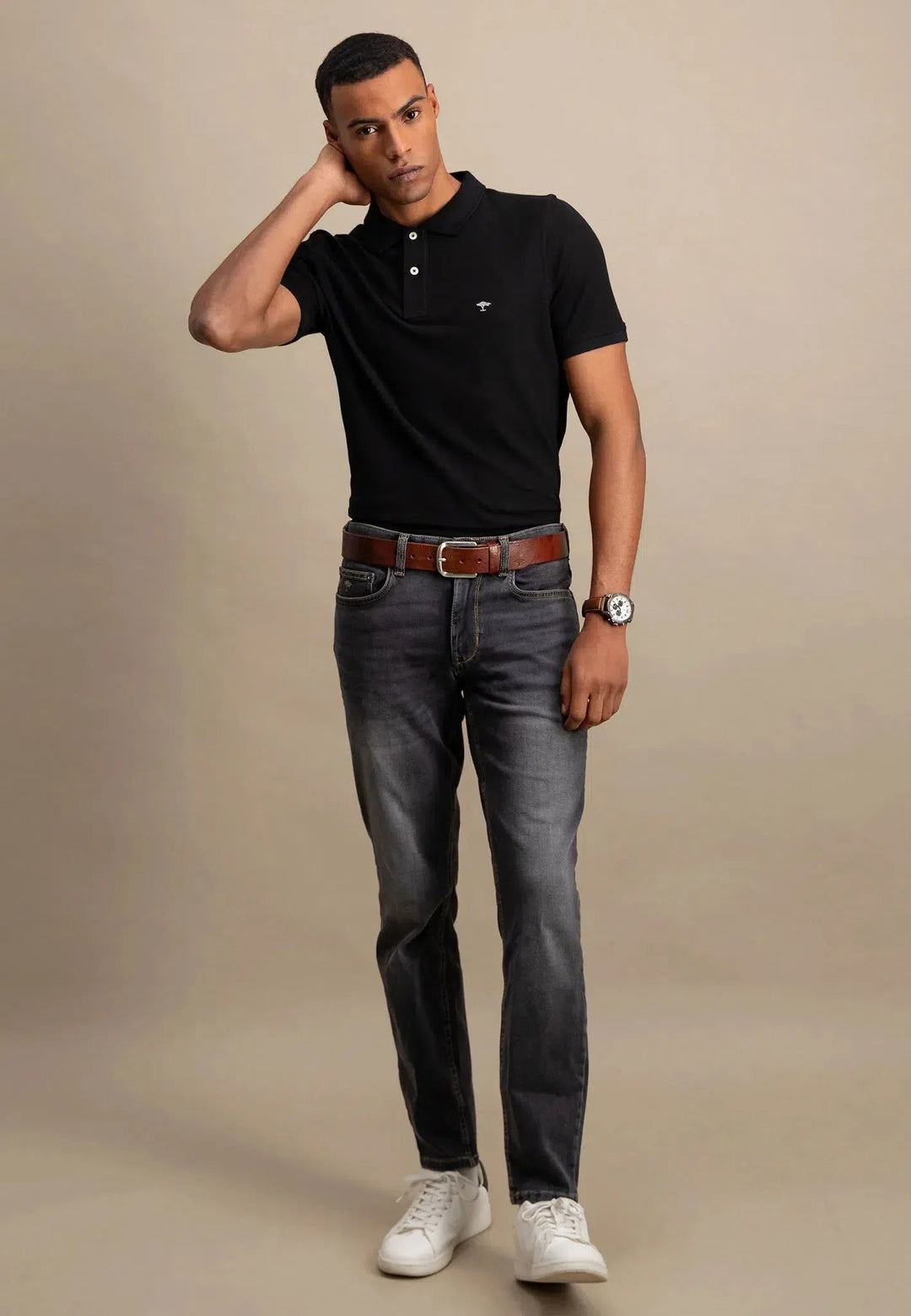 Fynch - Hatton Premium Cotton Polo Shirt Black - 10001700-999-S - fynch - hatton.co.uk