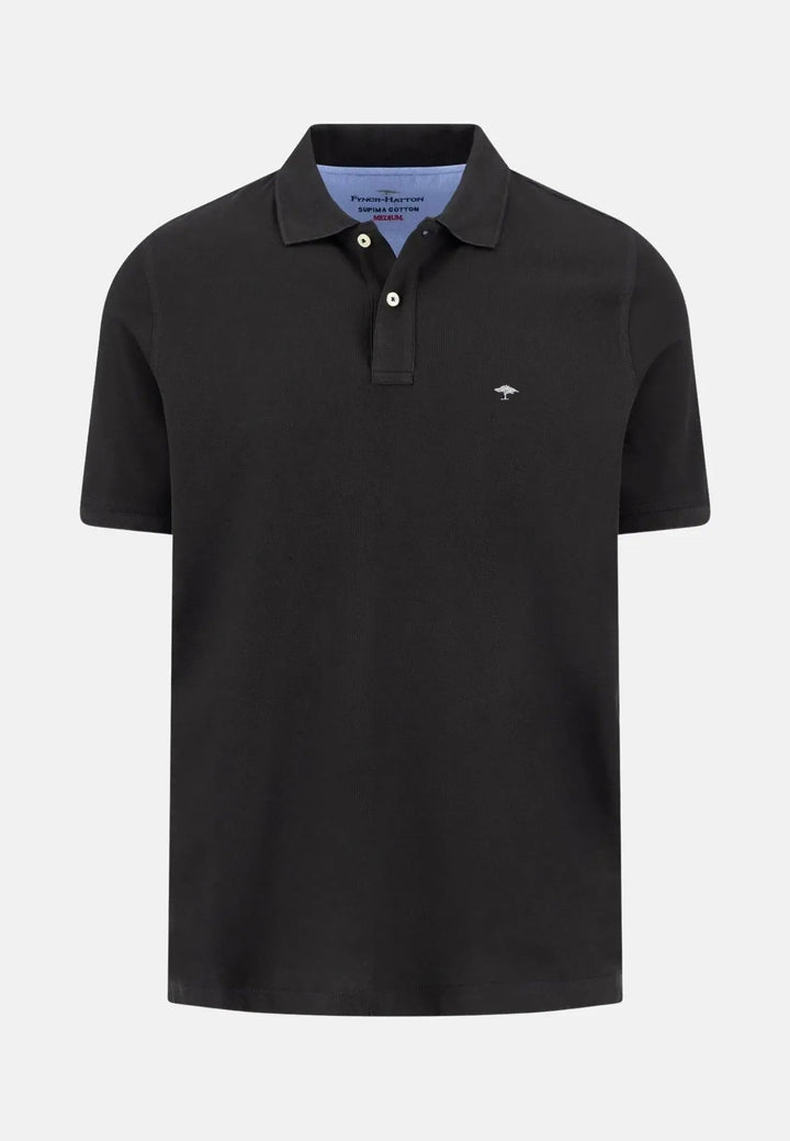 Fynch - Hatton Premium Cotton Polo Shirt Black - 10001700-999-S - fynch - hatton.co.uk