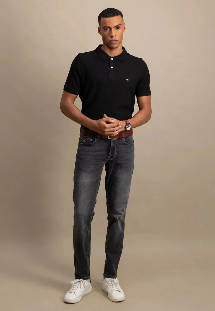 Fynch - Hatton Premium Cotton Polo Shirt Black - 10001700-999-S - fynch - hatton.co.uk