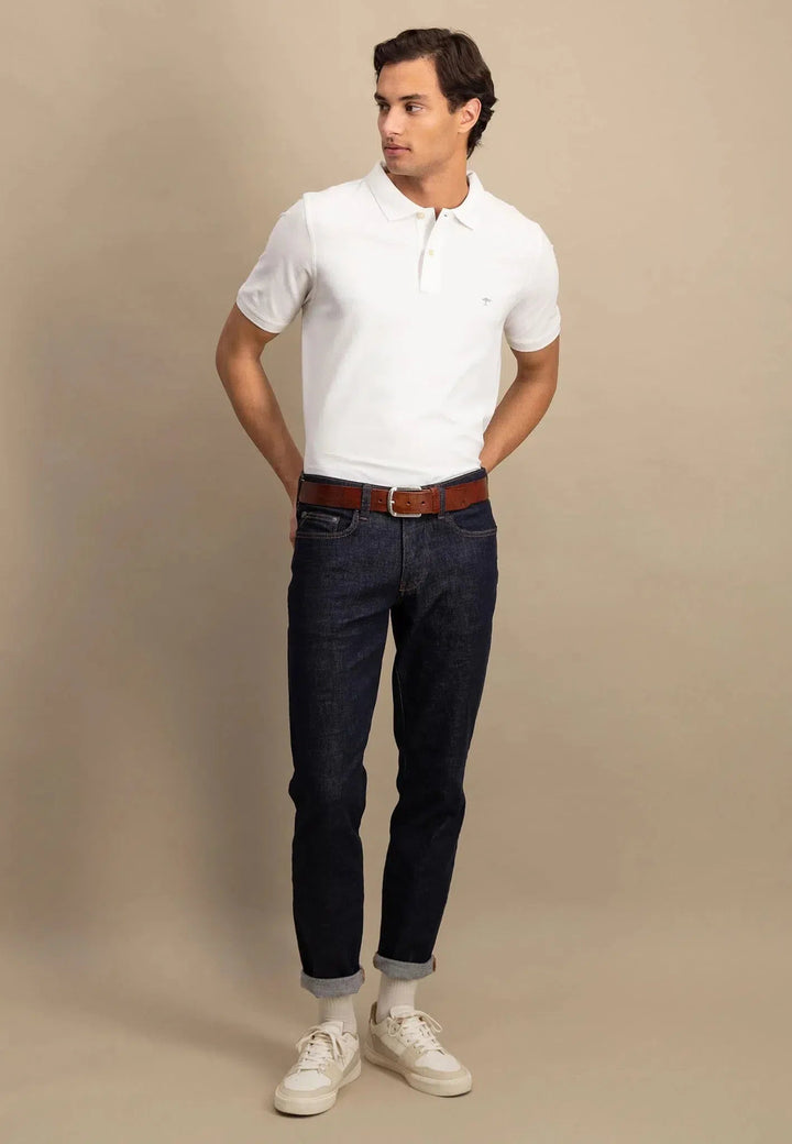 Fynch - Hatton Premium Cotton Polo Shirt White - 10001700-802-S - fynch - hatton.co.uk