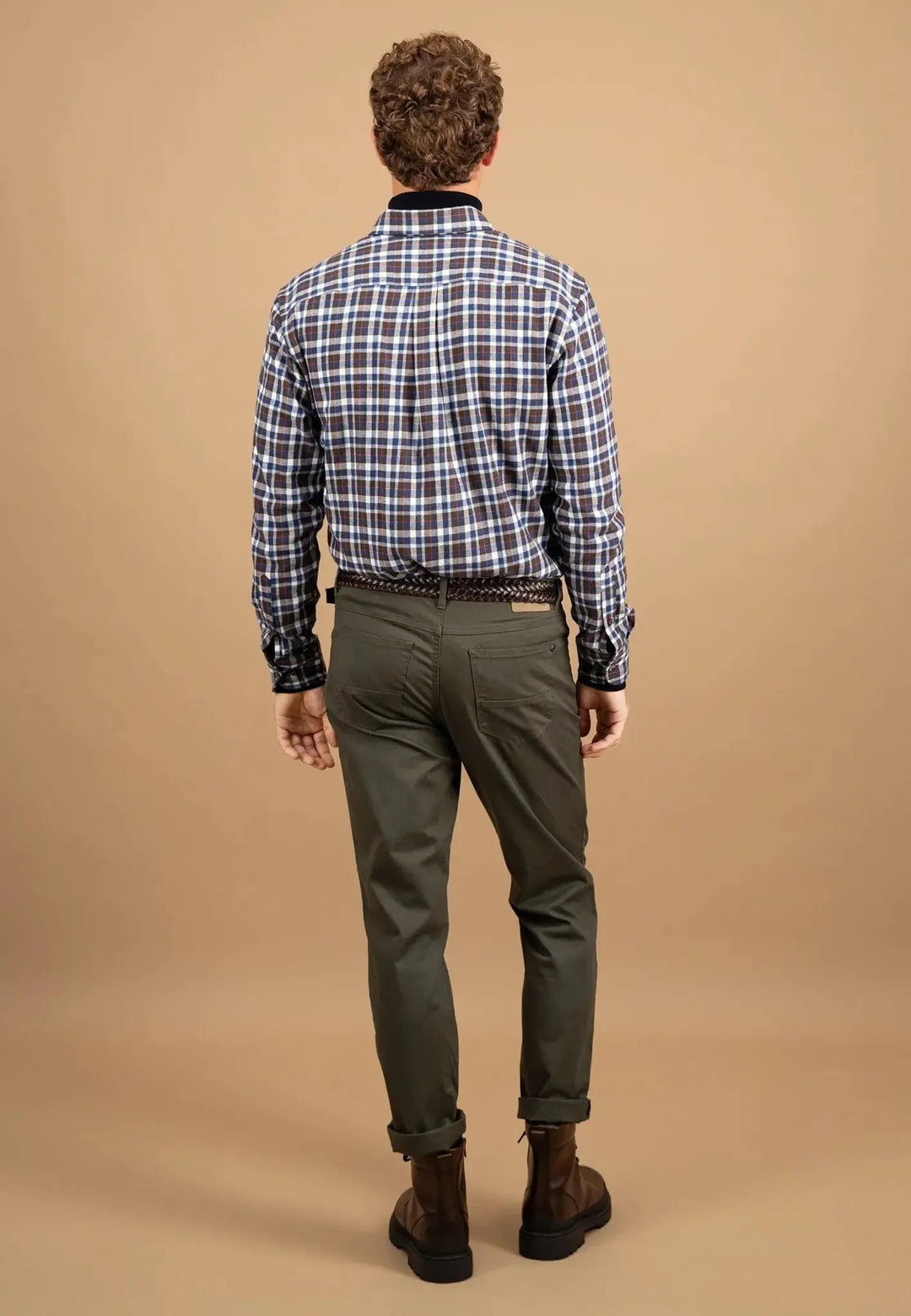 Fynch - Hatton Premium Flannel Check Button Down Shirt Dark Chocolate - 15106230-861-S - fynch - hatton.co.uk