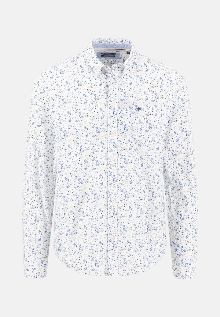 Fynch - Hatton Premium Flower Print Button Down Shirt Magnolia - 16035890-464-M - fynch - hatton.co.uk