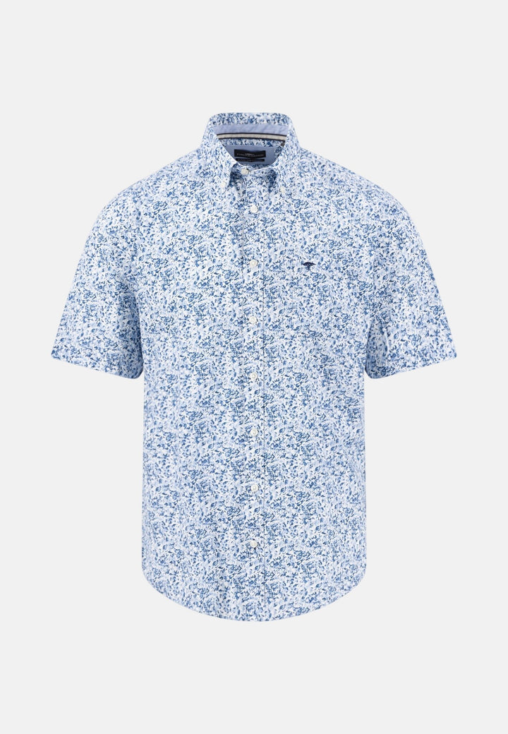 Fynch - Hatton Premium Flower Print Short Sleeved Shirt New Breeze 16045051-653-M