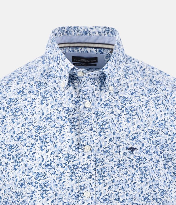 Fynch - Hatton Premium Flower Print Short Sleeved Shirt New Breeze 16045051-653-M