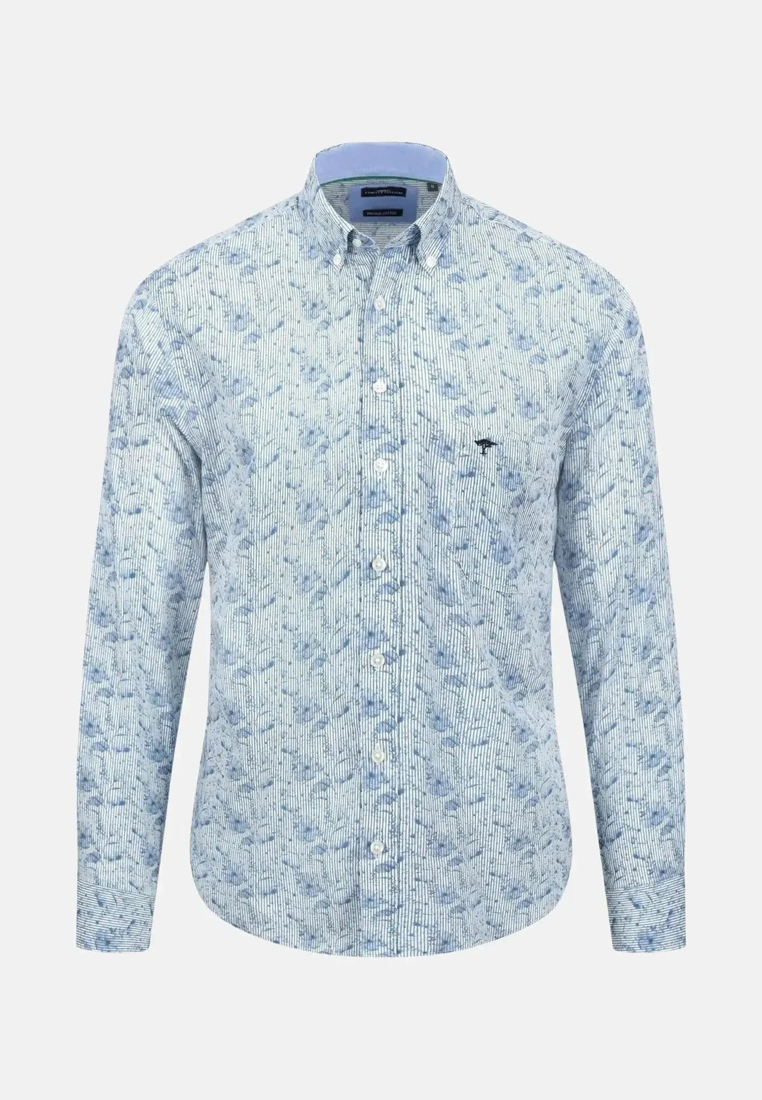 Fynch - Hatton Premium Flowers Print Shirt Cloud Blue - 14095010-625-S - fynch - hatton.co.uk