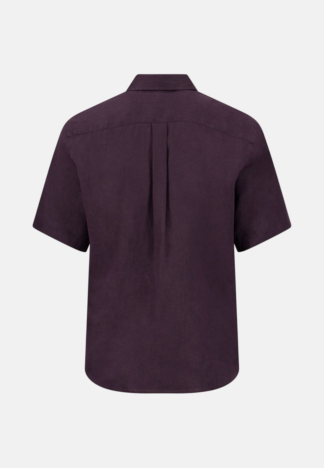 Fynch - Hatton Premium Linen Button Down Short Sleeved Shirt Aubergine 16046001-342-M