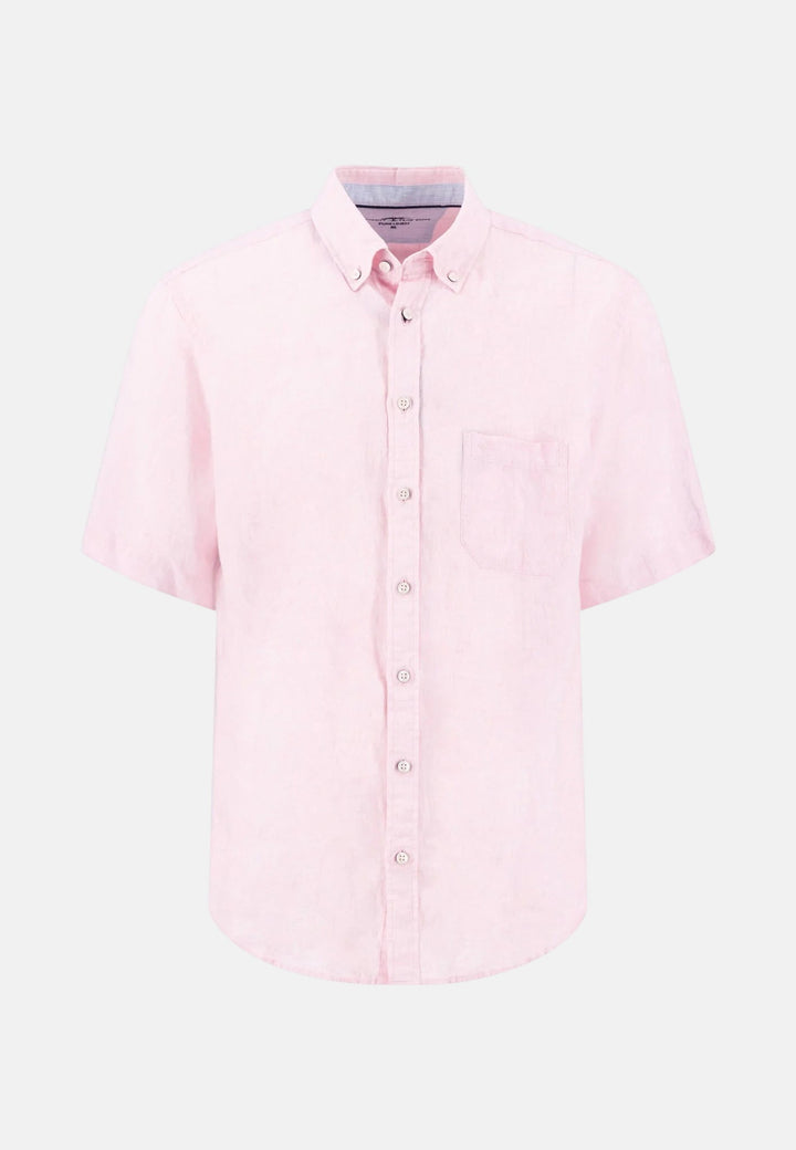 Fynch - Hatton Premium Linen Button Down Short Sleeved Shirt Magnolia 16046001-464-M