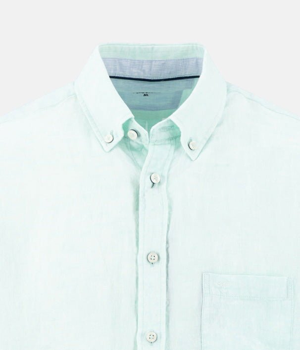 Fynch - Hatton Premium Linen Button Down Short Sleeved Shirt Mint 16046001-744-M