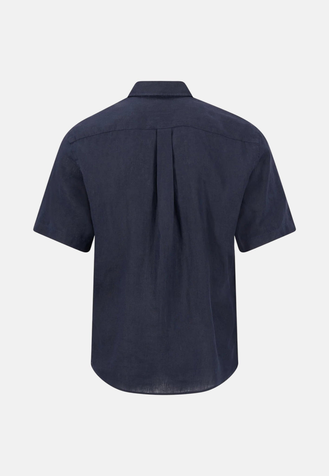 Fynch - Hatton Premium Linen Button Down Short Sleeved Shirt Navy 16046001-685-M