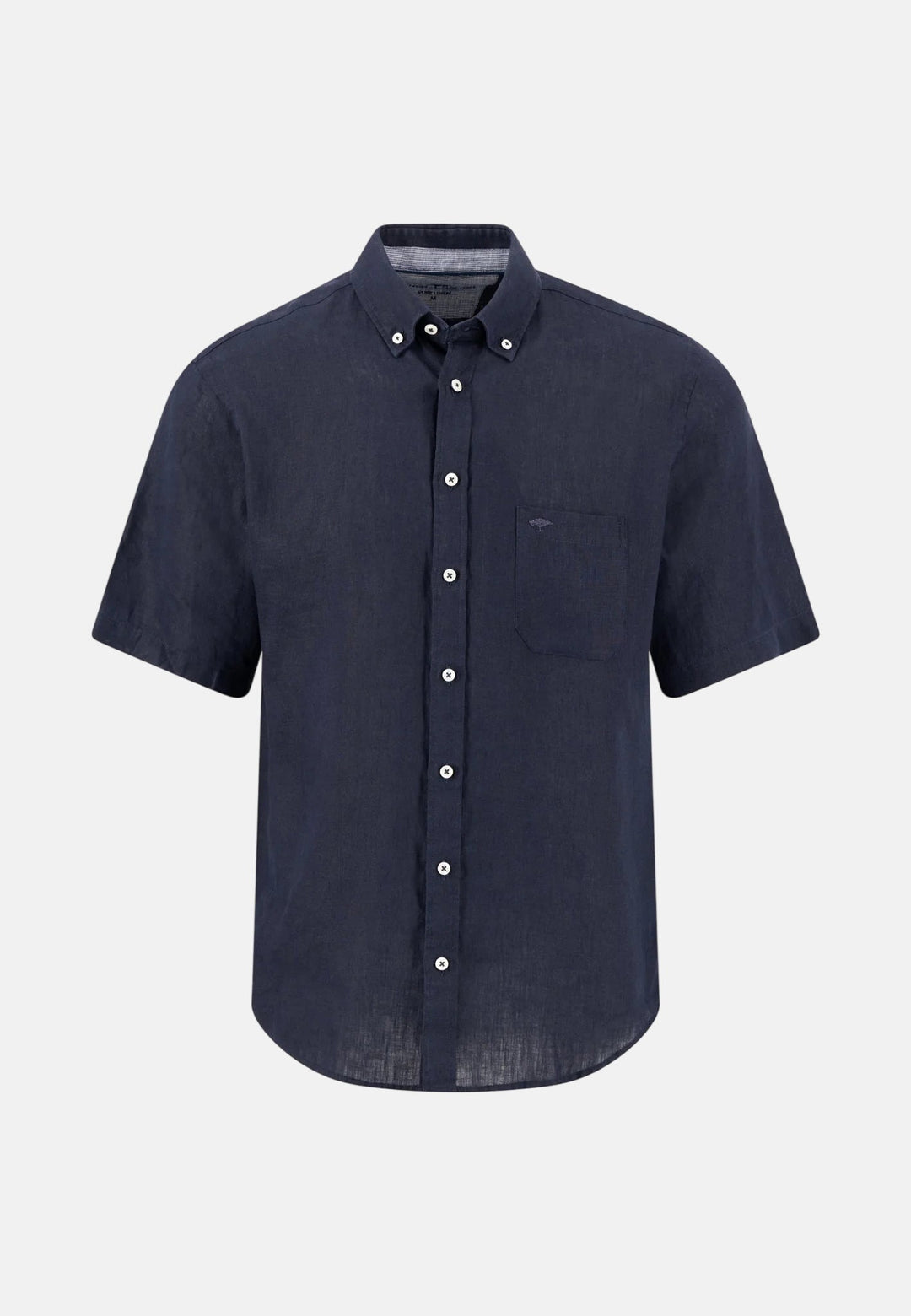 Fynch - Hatton Premium Linen Button Down Short Sleeved Shirt Navy 16046001-685-M