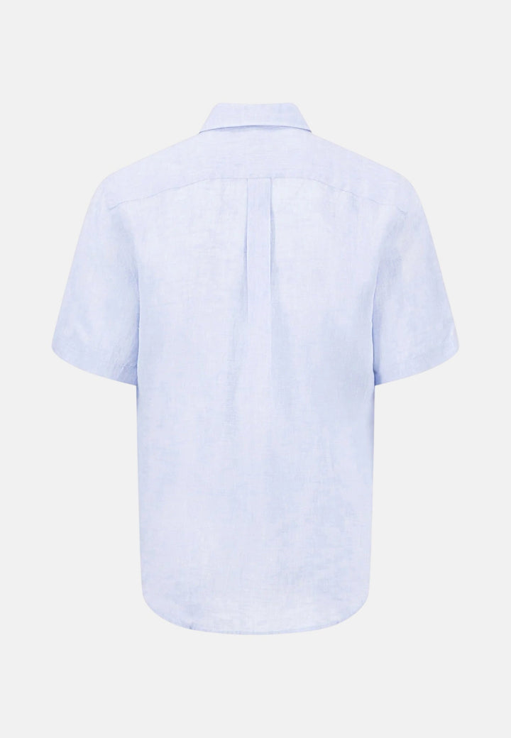 Fynch - Hatton Premium Linen Button Down Short Sleeved Shirt New Breeze 16046001-653-M
