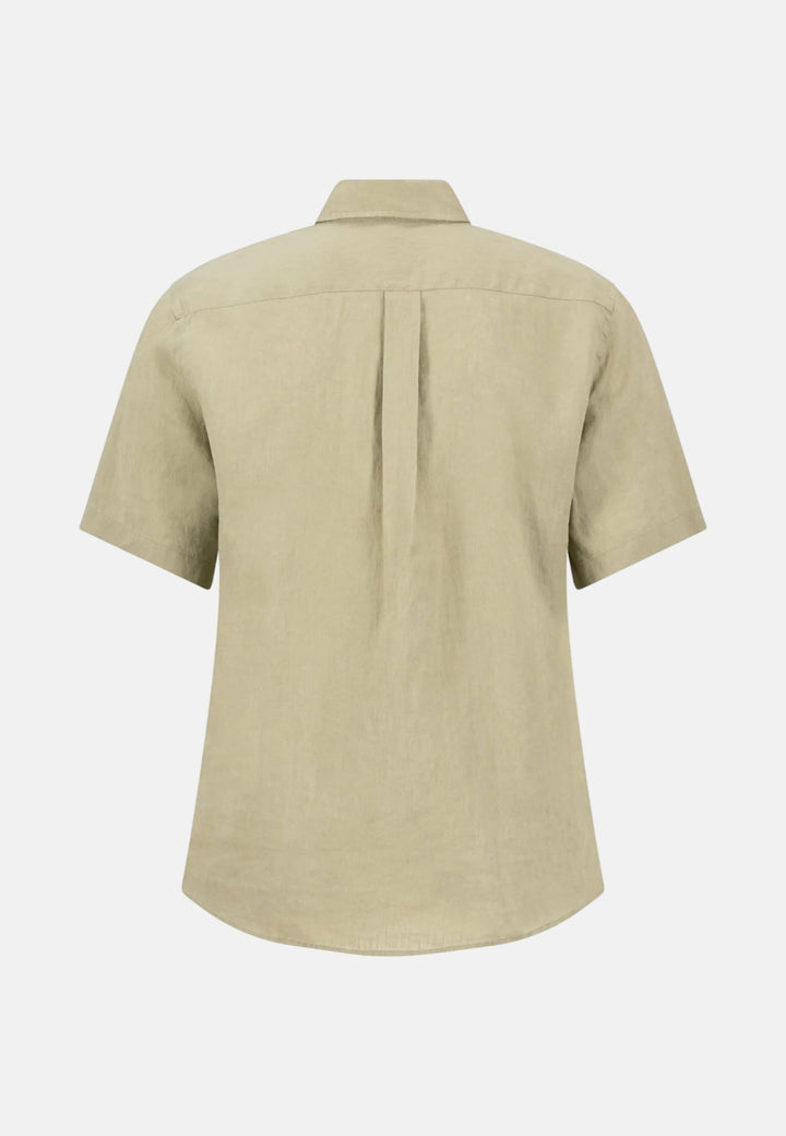 Fynch - Hatton Premium Linen Button Down Short Sleeved Shirt Pistachio 16046001-745-M