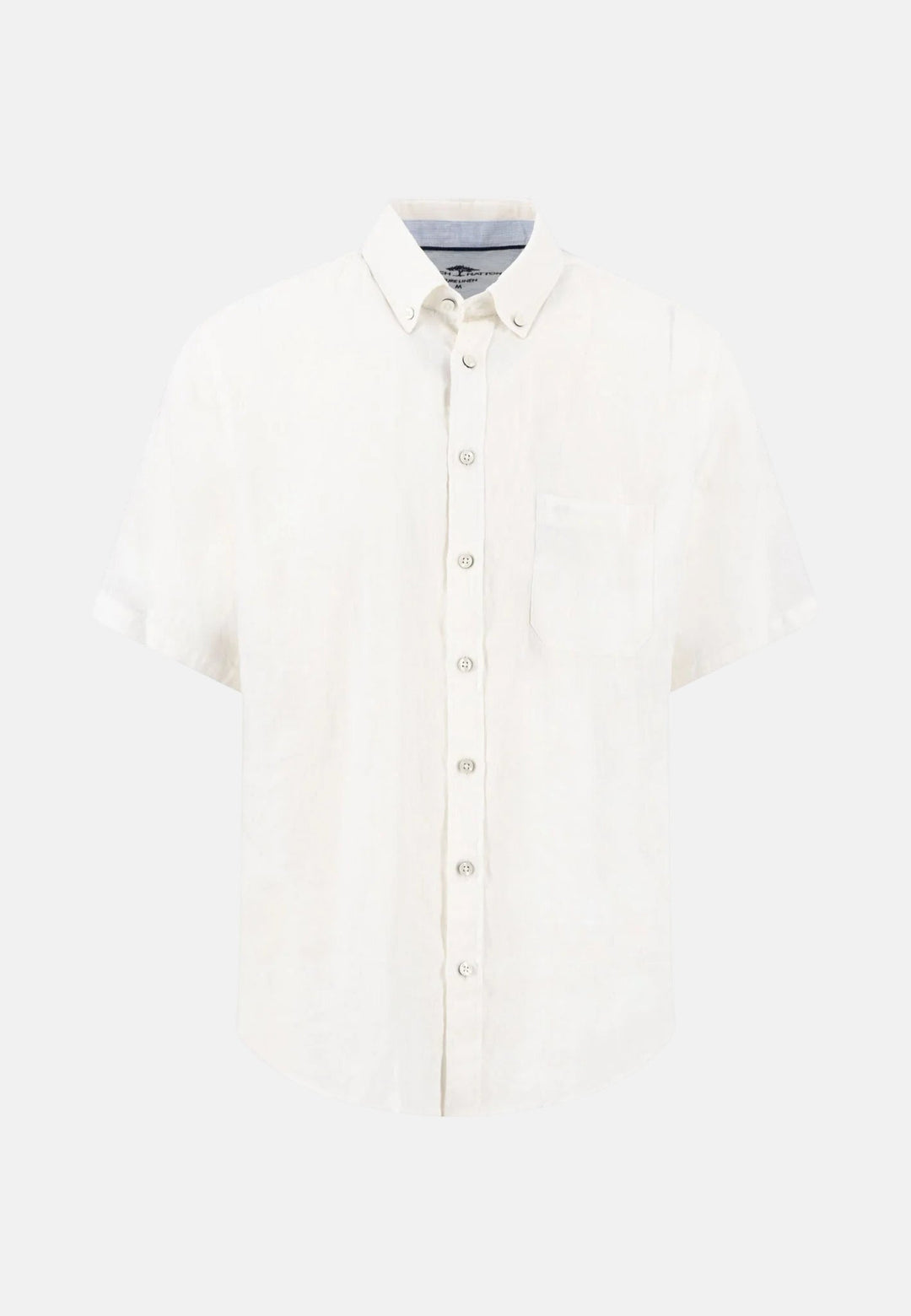 Fynch - Hatton Premium Linen Button Down Short Sleeved Shirt White 16046001-802-M