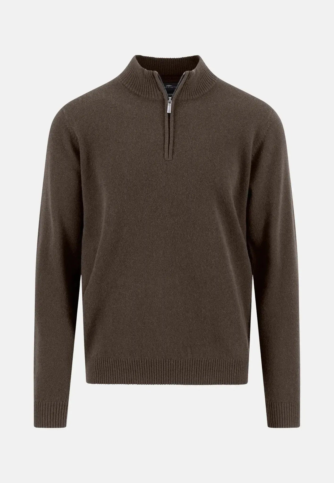 Fynch - Hatton - Pure Cashmere 1/4 Zip Knit Dark Chocolate - 1510358-861-M