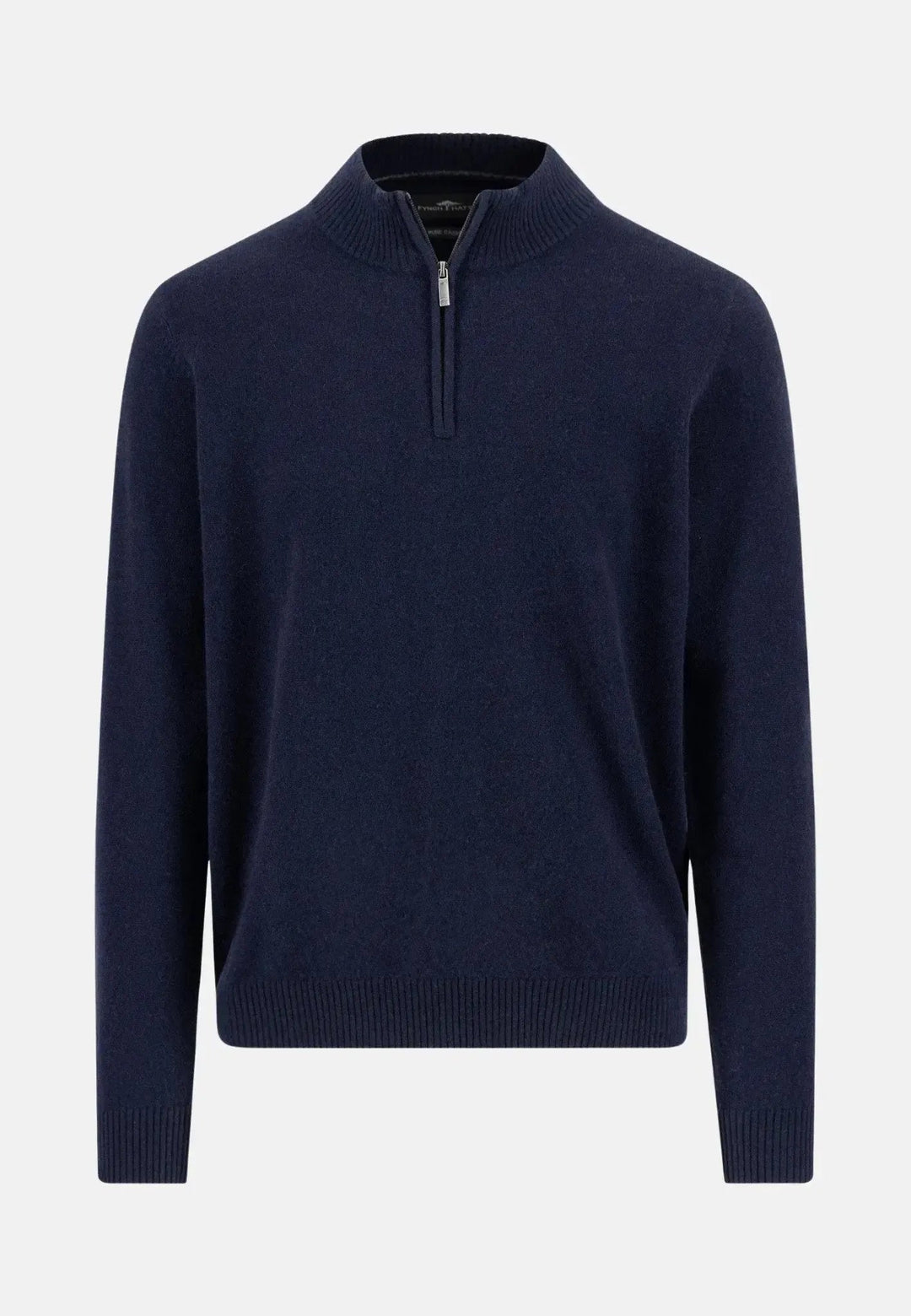 Fynch - Hatton Pure Cashmere 1/4 Zip Knit Navy - 1510358-690-S - fynch - hatton.co.uk