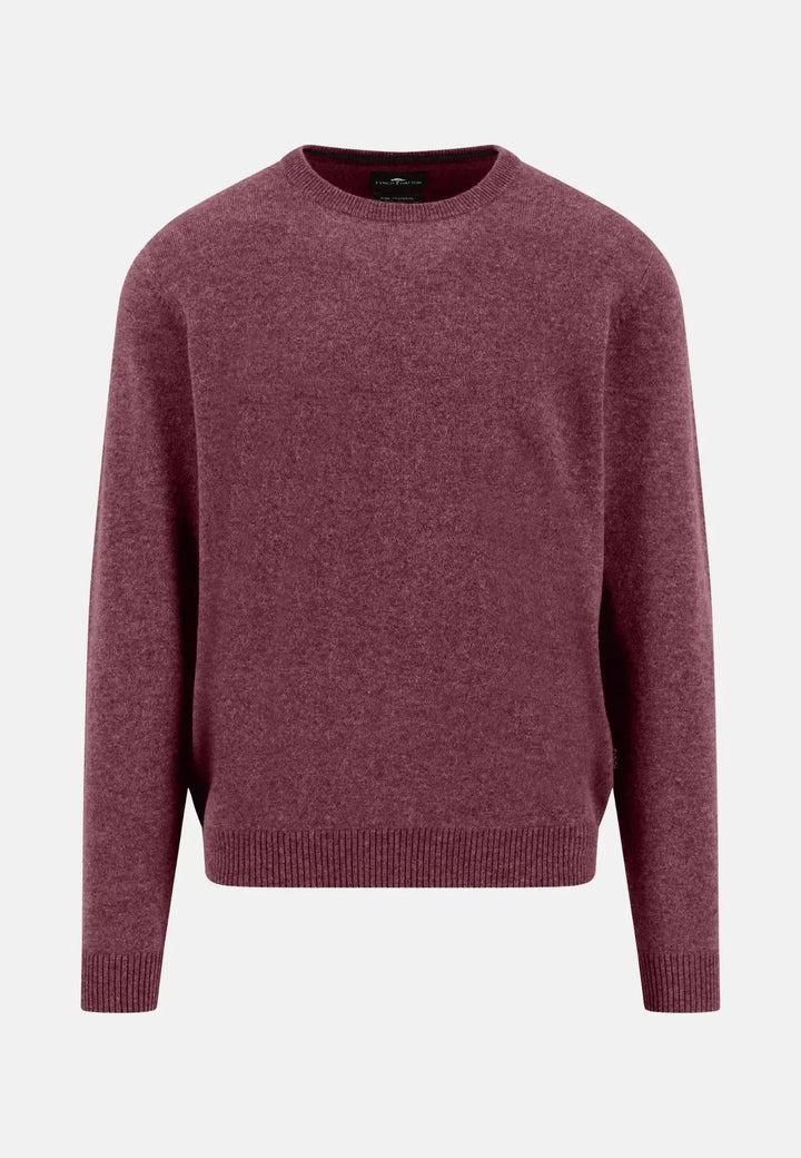 Fynch - Hatton Pure Cashmere Crewneck Knit Deep Merlot - 1510350-368-M - fynch - hatton.co.uk