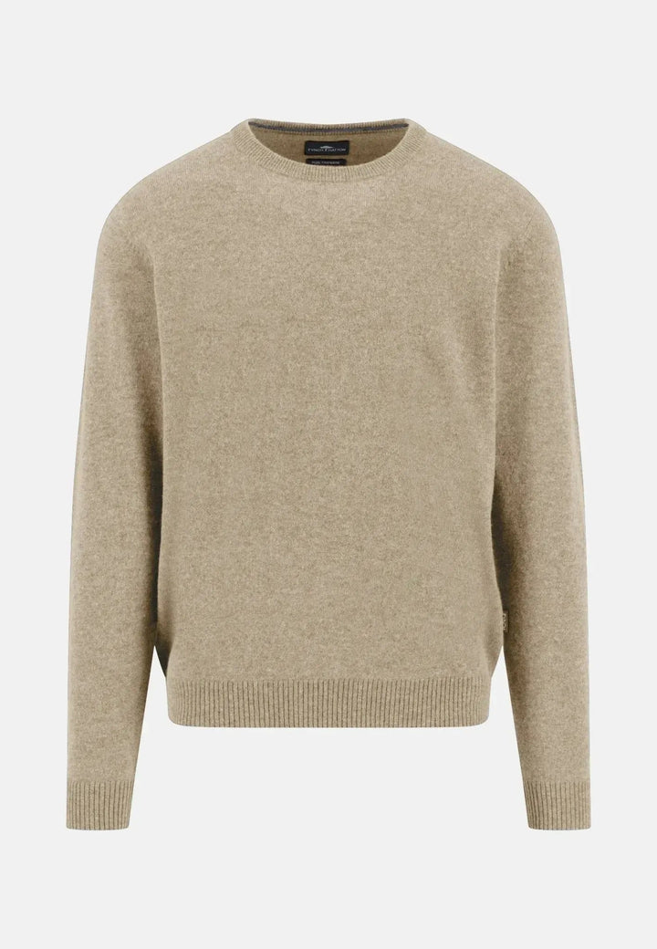Fynch - Hatton Pure Cashmere Crewneck Knit Light Taupe - 1510350-863-M - fynch - hatton.co.uk