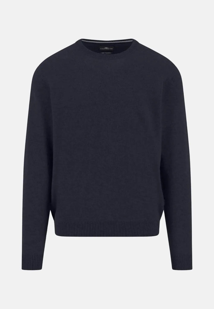 Fynch - Hatton Pure Cashmere Crewneck Knit Navy - 1510350-690-S - fynch - hatton.co.uk