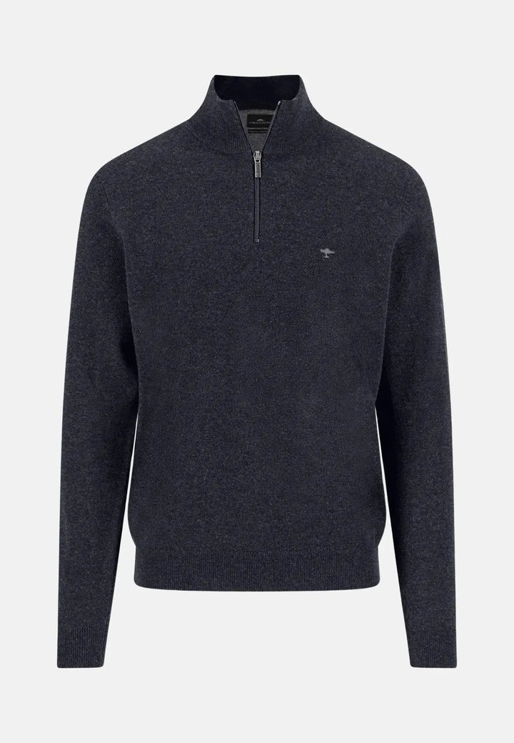 Fynch - Hatton Pure Lambswool 1/4 Zip Knit Navy 1510304-690-S