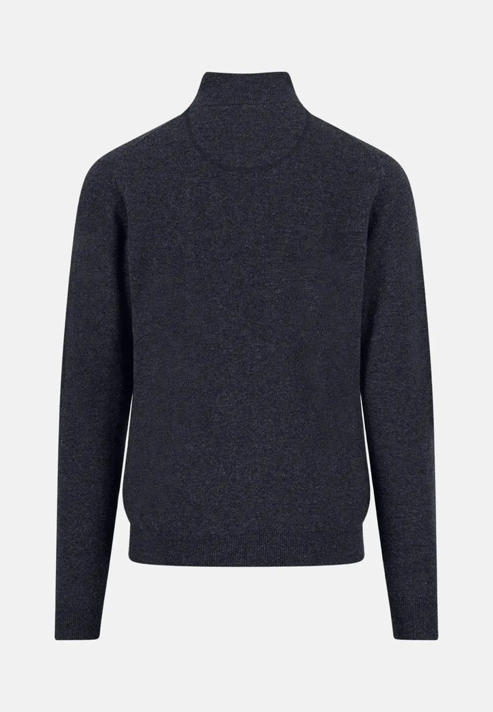 Fynch - Hatton Pure Lambswool 1/4 Zip Knit Navy 1510304-690-S