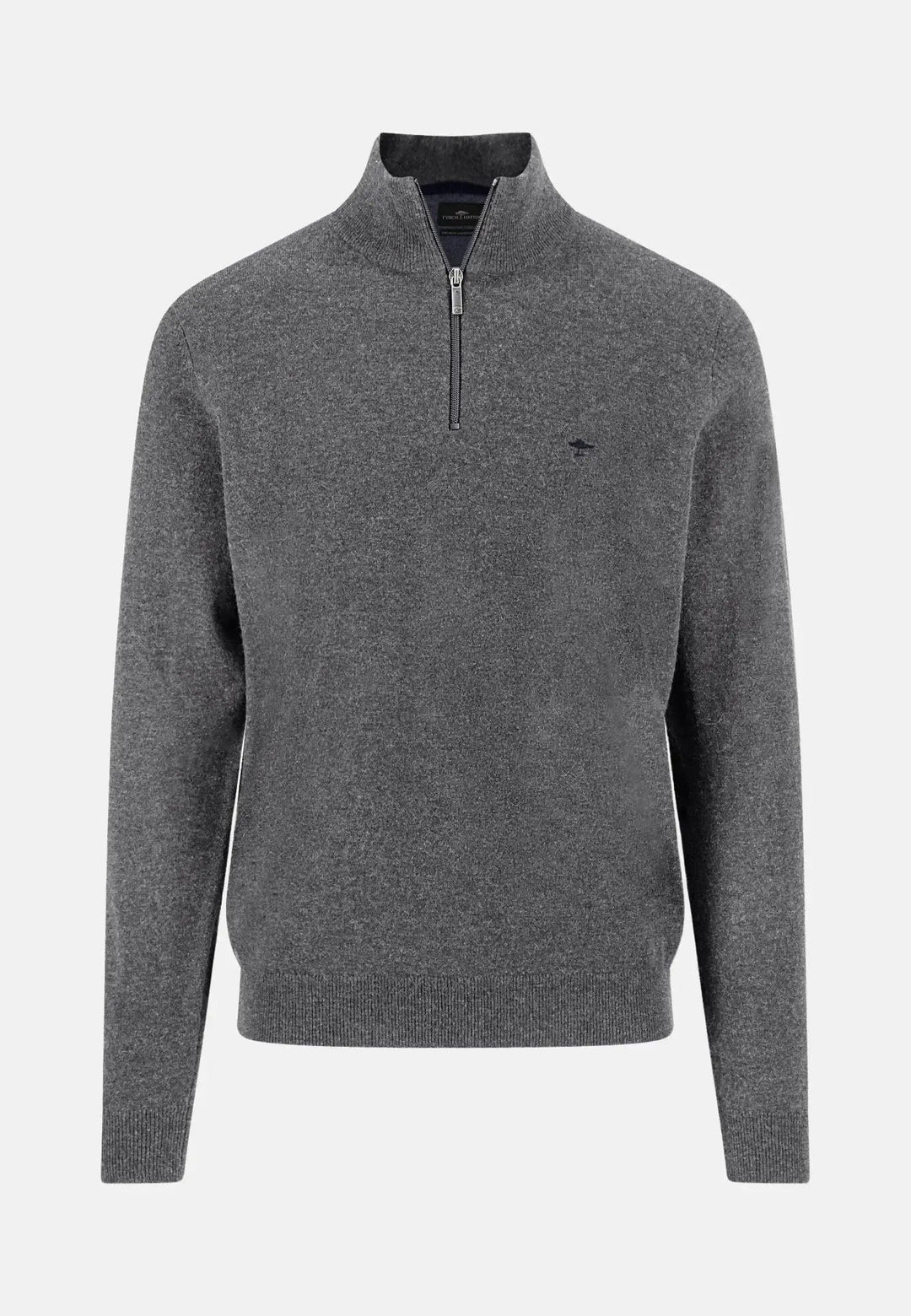 Fynch - Hatton - Pure Lambswool 1/4 Zip Knit Steel - 1510304-936-S