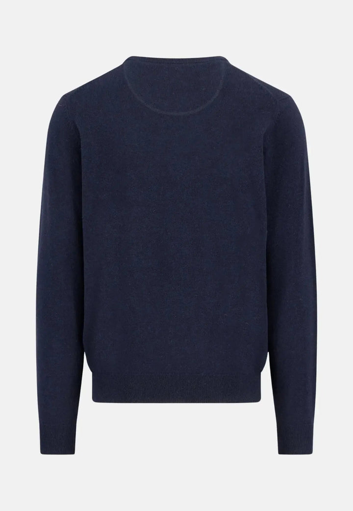Pure Lambswool Crewneck Knit Navy – FYNCH-HATTON, image 2 of 3