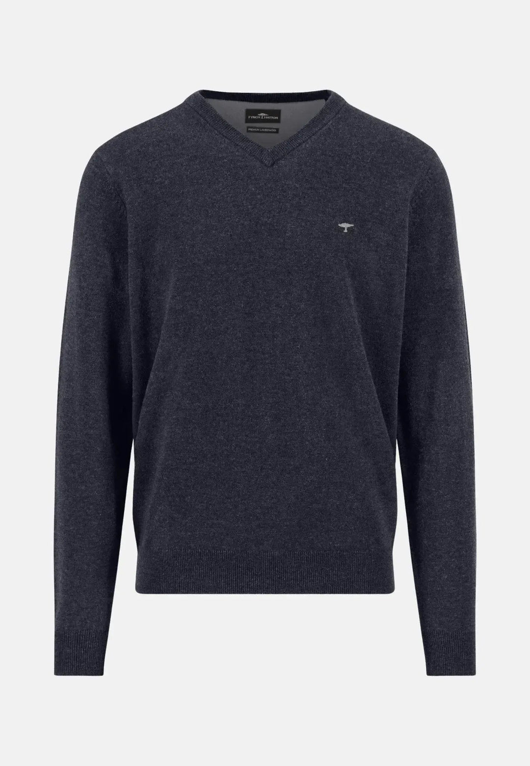 Fynch - Hatton Pure Lambswool V - Neck Knit Navy - 1510302-690-S - fynch - hatton.co.uk