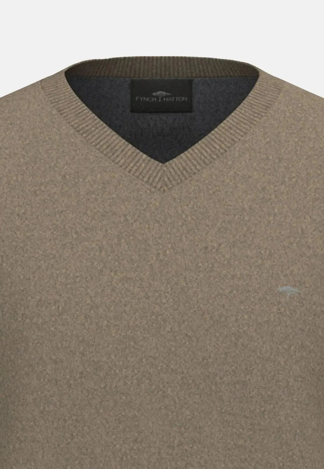 Fynch - Hatton Pure Lambswool V - Neck Knit Taupe 1510302-864-S