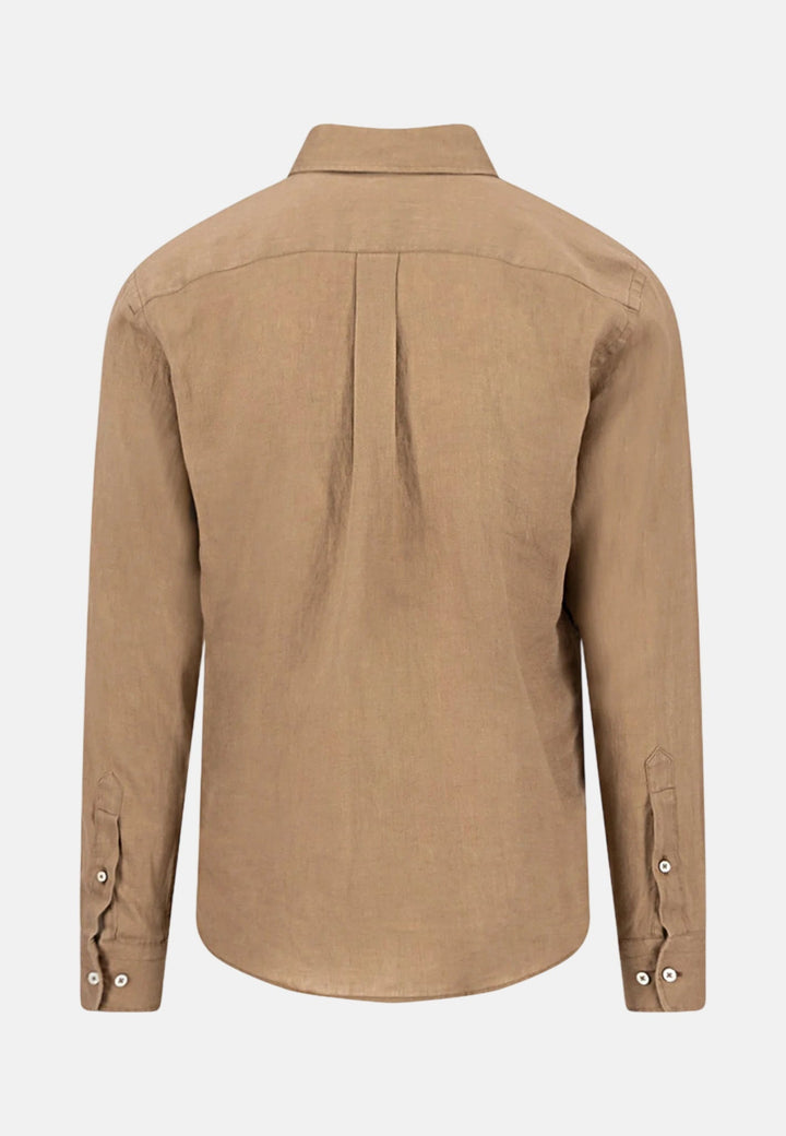 Fynch - Hatton Pure Linen Button Down Shirt Affogato - 16136000-213-M - fynch - hatton.co.uk