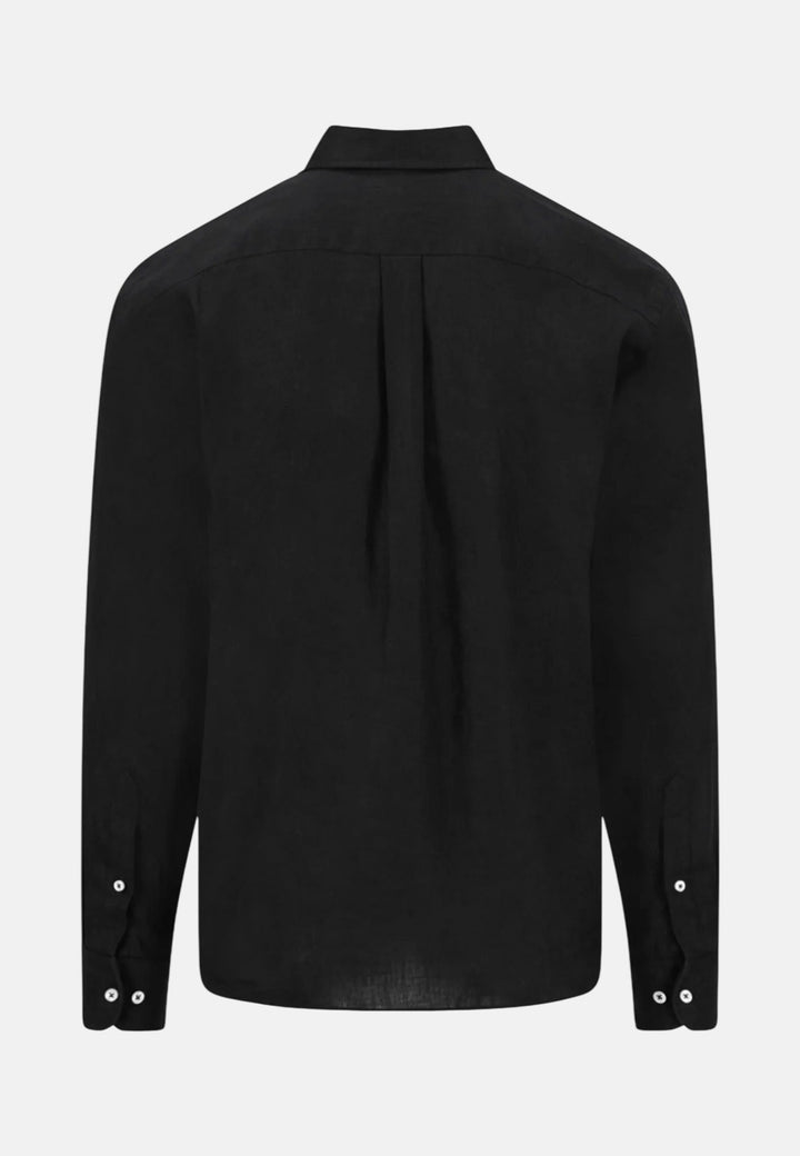 Fynch - Hatton Pure Linen Button Down Shirt Black - 16136000-999-M - fynch - hatton.co.uk