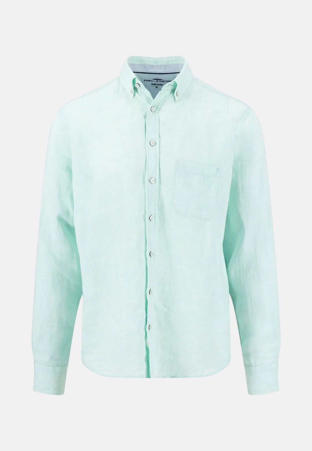 Fynch - Hatton Pure Linen Button Down Shirt Mint - 16136000-744-M - fynch - hatton.co.uk