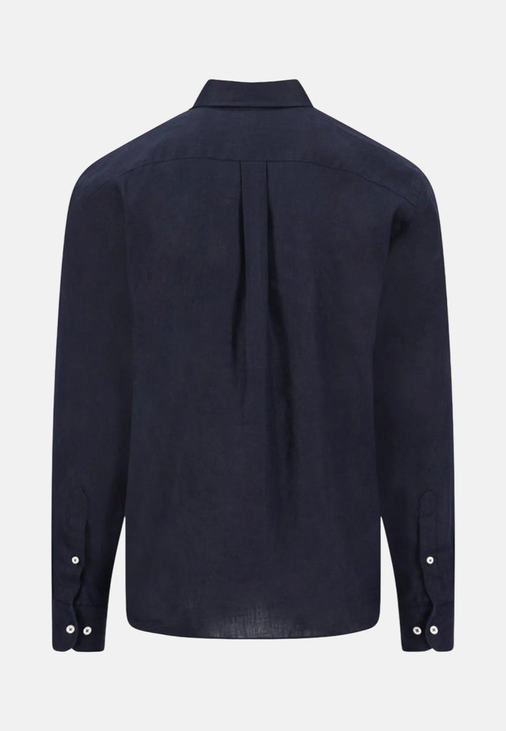 Fynch - Hatton Pure Linen Button Down Shirt Navy - 16136000-685-M - fynch - hatton.co.uk