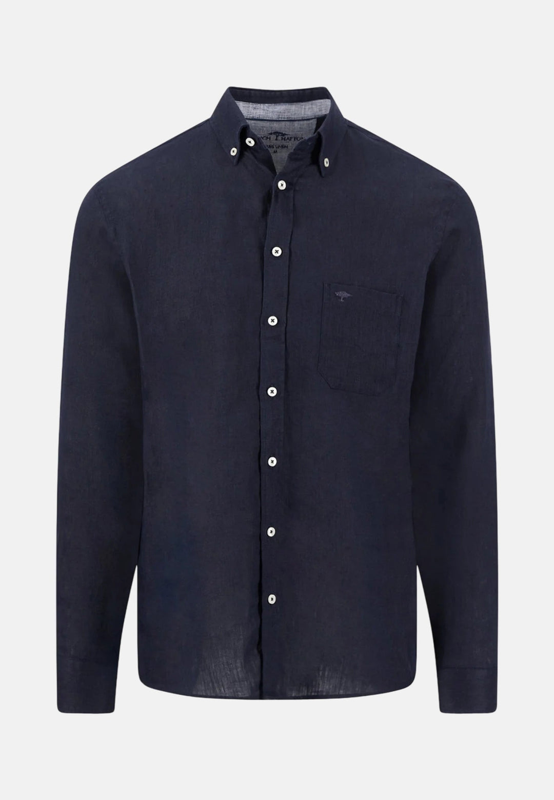Fynch - Hatton Pure Linen Button Down Shirt Navy - 16136000-685-M - fynch - hatton.co.uk