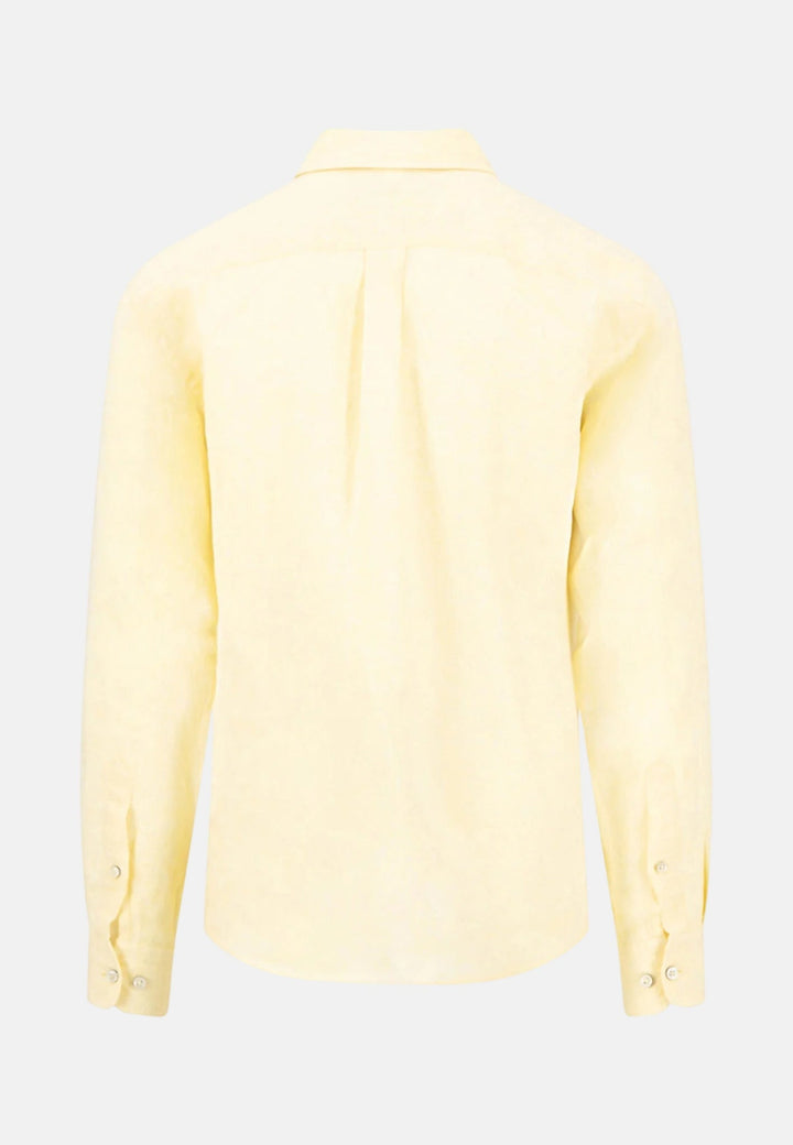 Fynch - Hatton Pure Linen Button Down Shirt Pale Yellow - 16136000-113-M - fynch - hatton.co.uk