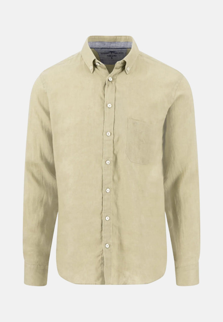 Fynch - Hatton Pure Linen Button Down Shirt Pistachio - 16136000-745-M - fynch - hatton.co.uk