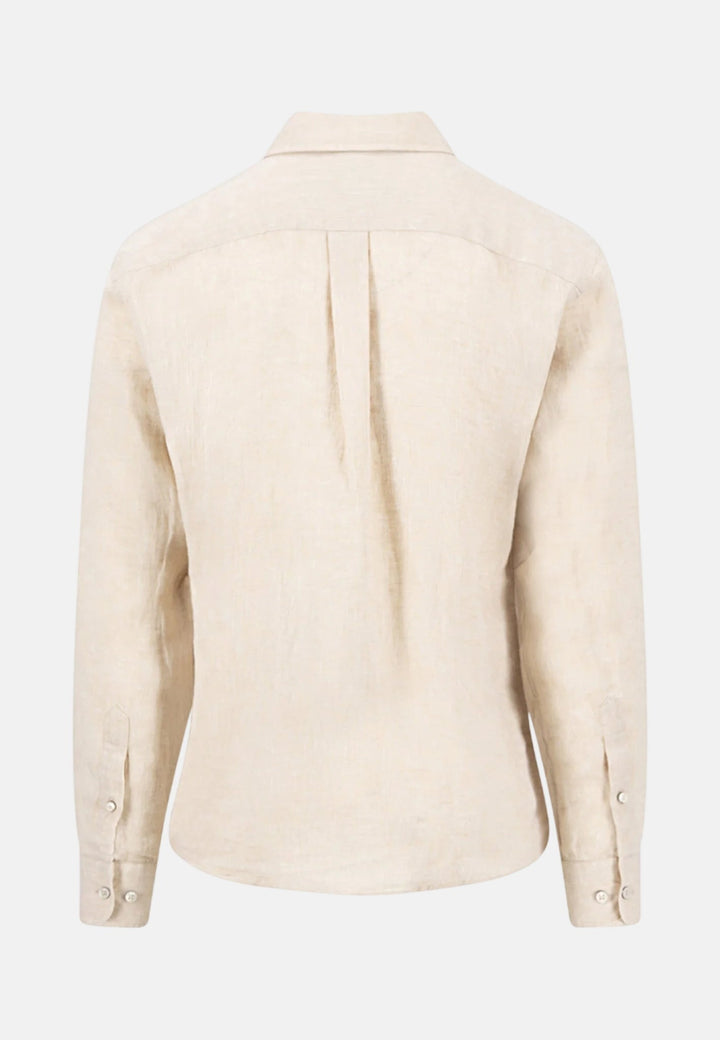 Fynch - Hatton Pure Linen Button Down Shirt Sand - 16136000-837-M - fynch - hatton.co.uk