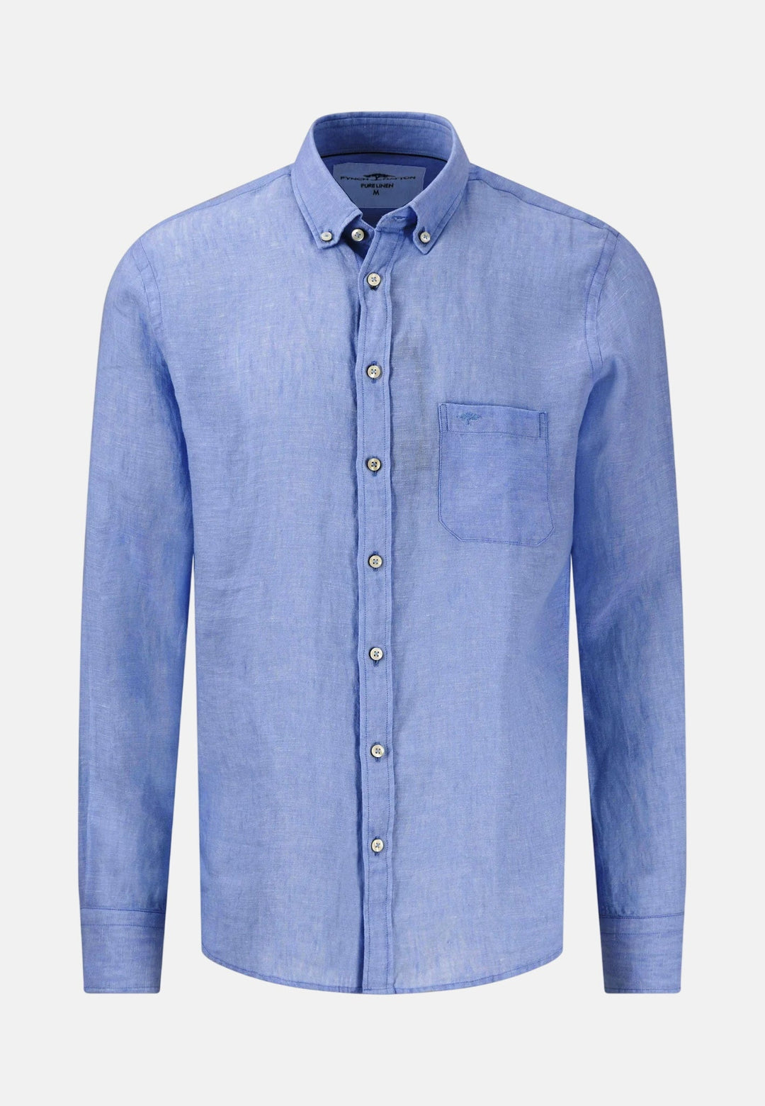 Fynch - Hatton Pure Linen Button Down Shirt Strong Blue - 16136000-628-M - fynch - hatton.co.uk
