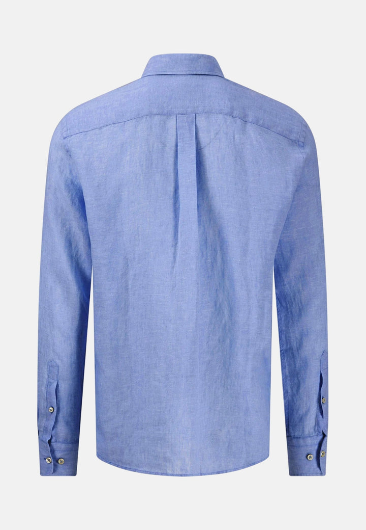 Fynch - Hatton Pure Linen Button Down Shirt Strong Blue - 16136000-628-M - fynch - hatton.co.uk
