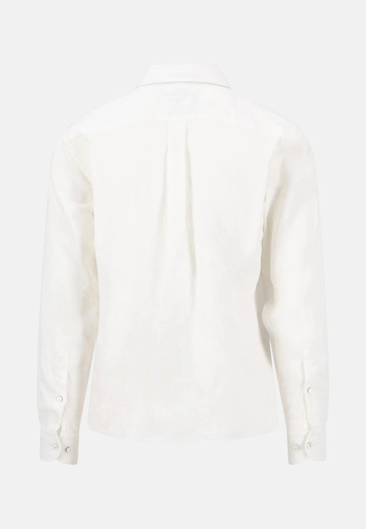 Fynch - Hatton Pure Linen Button Down Shirt White - 16136000-802-M - fynch - hatton.co.uk