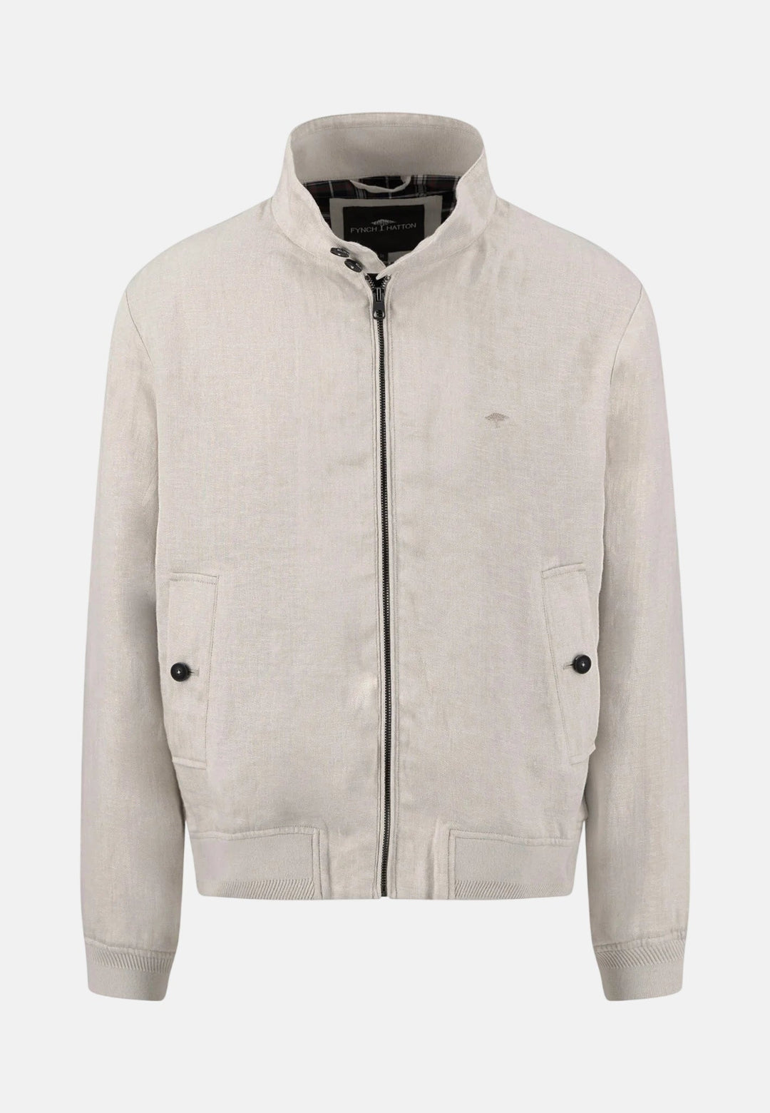 Fynch - Hatton Pure Linen Harrington Jacket Cement 16032602-828-M
